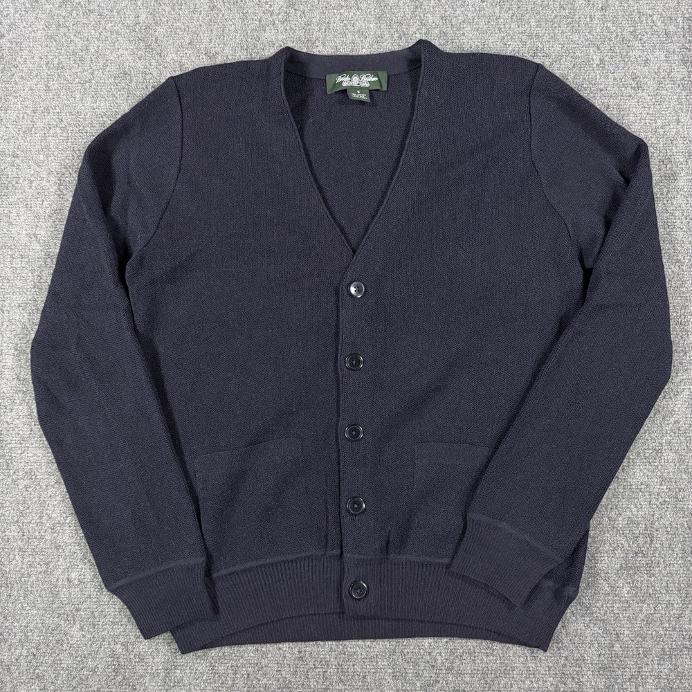 Brooks‎ Brothers Country Club Cardigan Sweater Mens Small Navy Blue Alpaca Silk